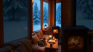 🔥 Cozy Snowy Cabin with Fireplace & Cat ❄️ Relaxing Winter Ambience