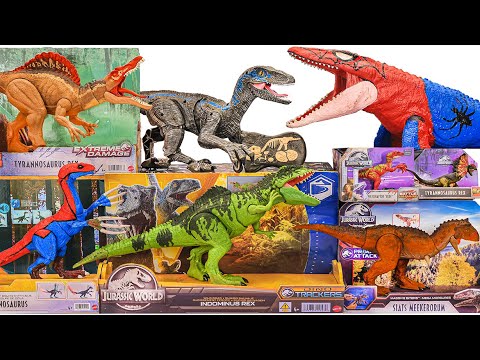 Jurassic World Unboxing Review| RC Raptor,Spiderman Therizinosaurus,Giganotosaurus,Spinosaurus |ASMR