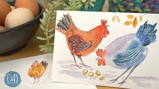 Cute Mother’s Day idea - quick chickens for a card, envelope and bookmark idea