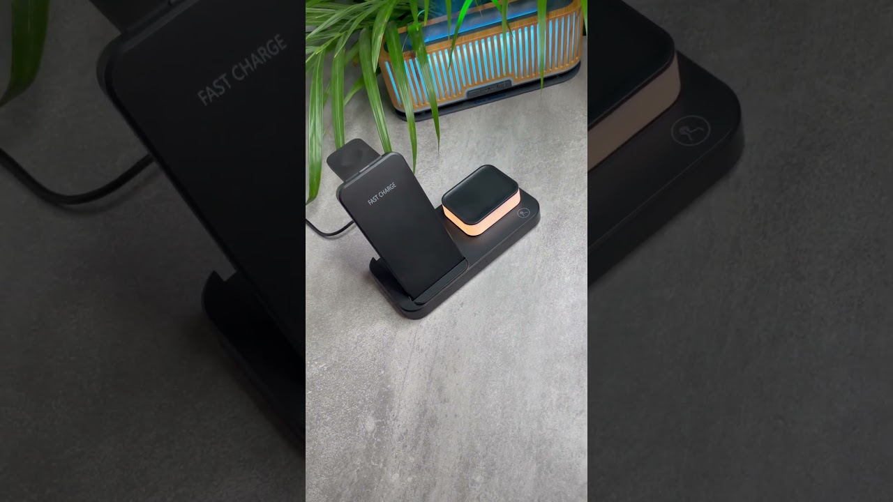 Зарядная станция 3 в 1 для телефона с ночником, складная 