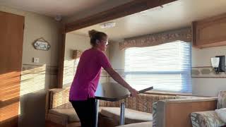 Converting the dinette into a bed