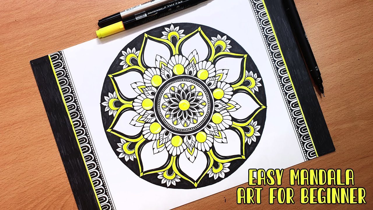 How to draw Mandala art for beginner step by step - YouTube