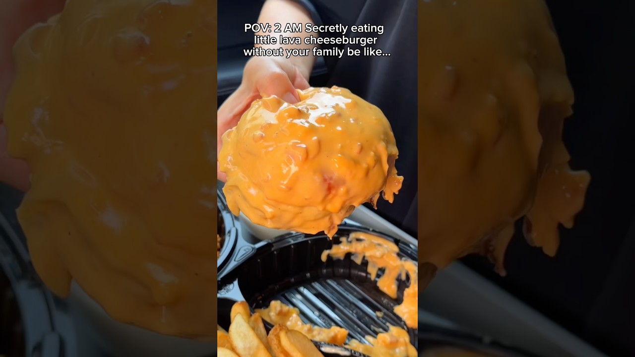 2 AM Secretly eating cheeseburger without your family be like… #food #eating #mukbang #asmr