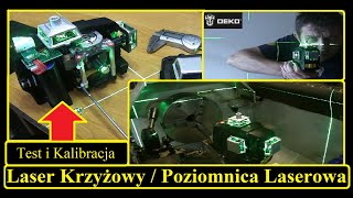 Laser krzyżowy / Poziomnica laserowa DEKO DKLL12PB1 12 linii Zielony  Test poprawności i kalibracja