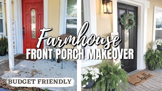 FRONT PORCH MAKEOVER ON A BUDGET | BEAUTIFUL FRONT PORCH TRANSFORMATION | FARMHOUSE FRONT PORCH .