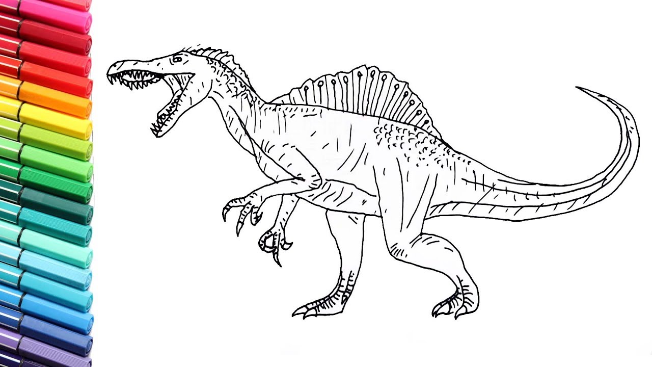 Drawing and Coloring the Spinosaur From Jurassic Parck 3 - Dinosaurs