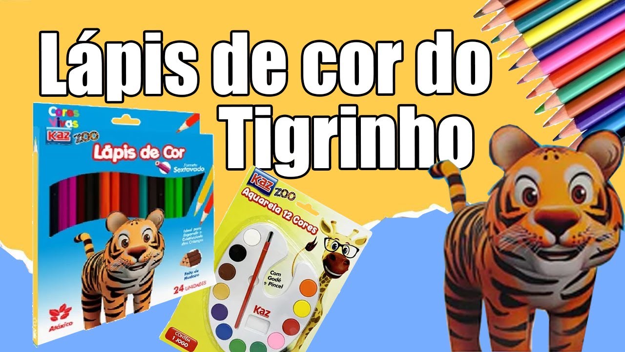 Lápis de cor e Aquarela Kaz Zoo