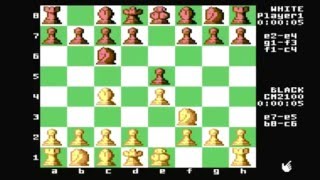 C=64 Chess - 'Chessmaster 2100' with black - Opening Italian Game (Prussian 2 Knights, Lolli Attack)