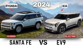 SURPRISE! 2024 Kia EV9 vs Hyundai Santa Fe: Korean SUV Showdown! | Which Ride