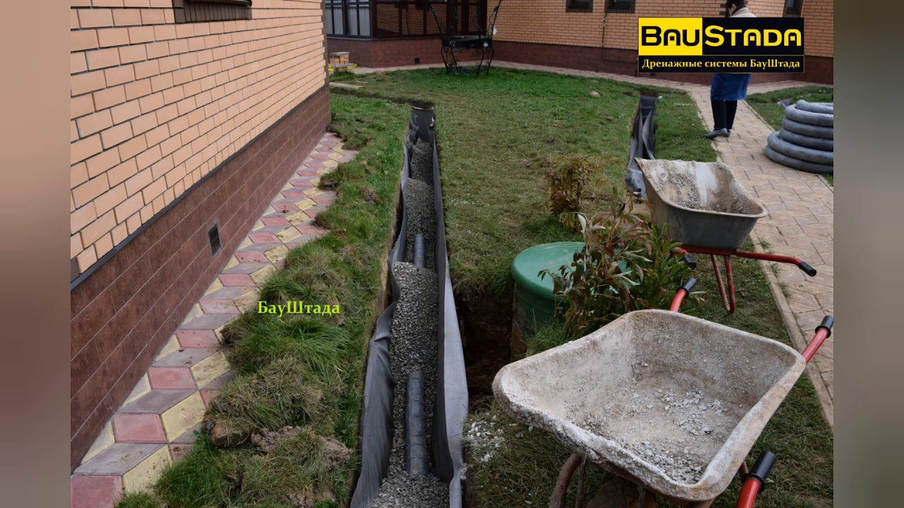 ДРЕНАЖ. Дренаж участка - дренаж дома под ключ. - YouTube
