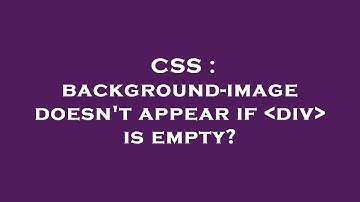 CSS : background-image doesn
