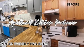 DIY Kitchen Makeover | Renter Friendly Projects | Affordable Apartment Kitchen Transformation
