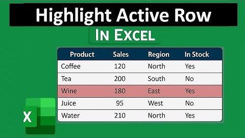 How to Highlight Active Rows in Microsoft Excel ! 