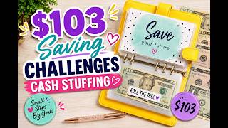 $103 Roll the Dice Savings Challenge | Cash Stuffing My Binder | 2026 Savings Journey