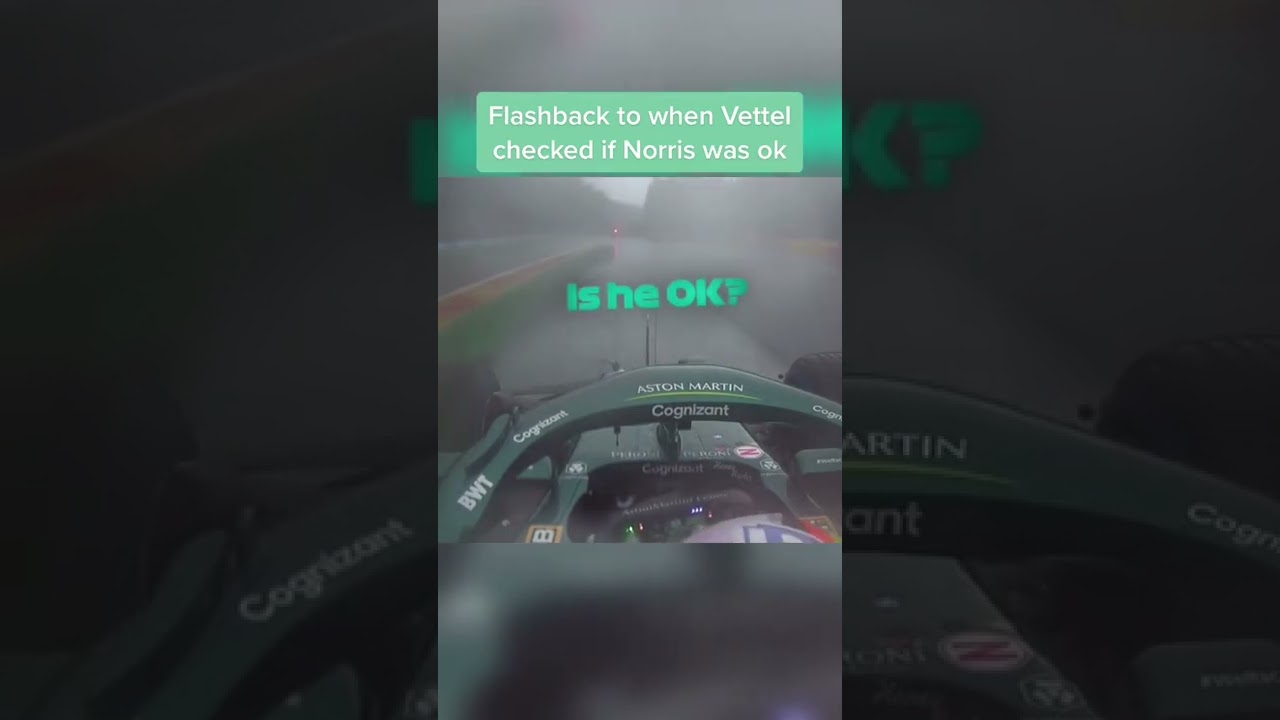 Vettel checks on Lando after crash Spa 2021