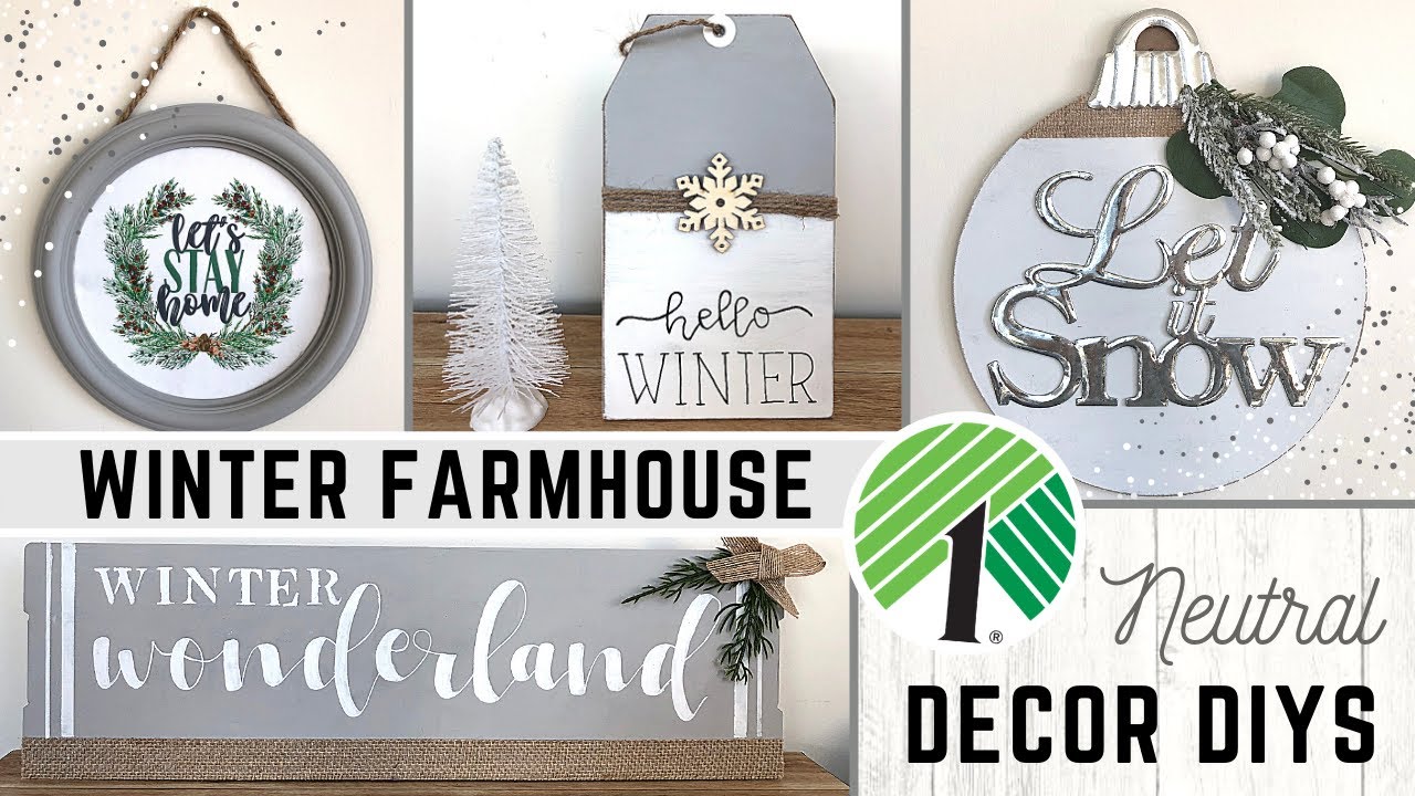 NEW! FARMHOUSE WINTER DOLLAR TREE DIYs | NEUTRAL WINTER DIY DECOR | Easy Winter DIYs on a Budget!