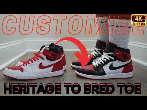 How To Paint AIr Jordan 1s | Bred Toe - YouTube