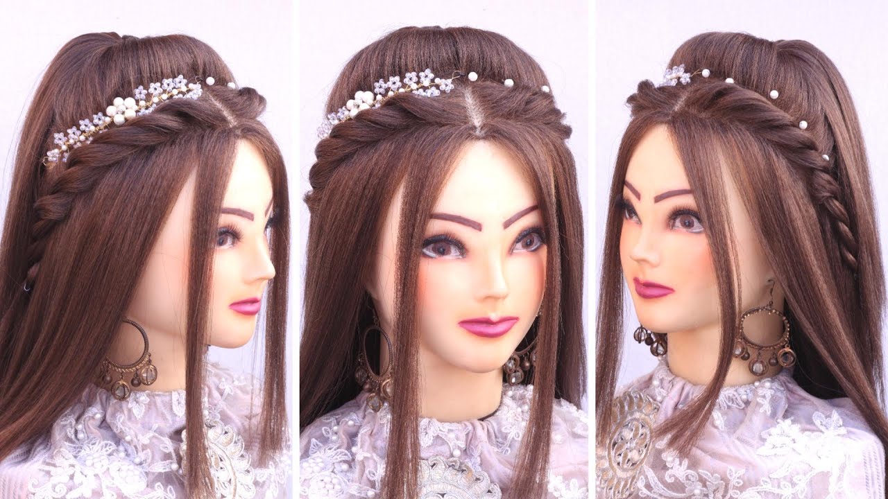Engagement hairstyle for wedding l Eid hairstyle l front variation l  wedding hairstyles kashee's - YouTube