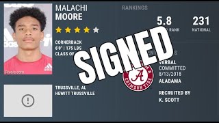 Malachi Moore signs with the Alabama Crimson Tide