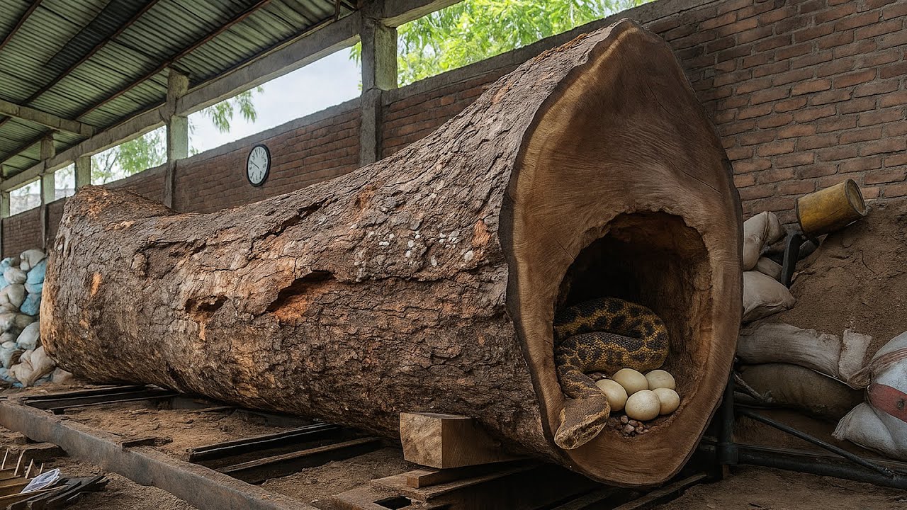 You Won’t Believe What’s Inside This Red Wood! Sawmill Infestation Surprise