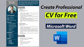 Create Best CV for Free in MS Word | Best CV Format 2023 for Job | CV Tutorial screenshot 1