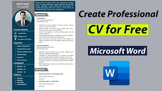 Create Best CV for Free in MS Word | Best CV Format 2023 for Job | CV Tutorial