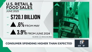 Consumer spending higher than expected