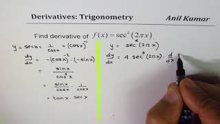 Derivative of Trigonometric Function sec^4(2pi x)