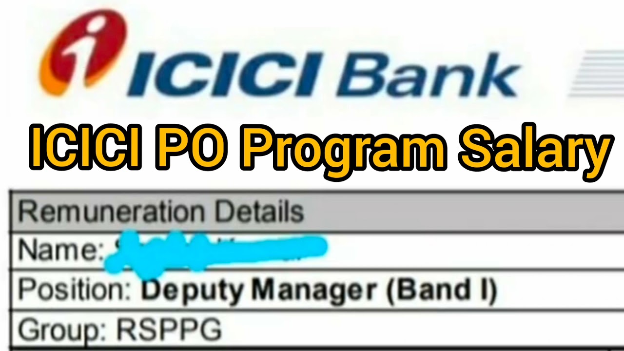ICICI Bank PO Salary ICICI Bank Deputy Manager Band 1 Salary Slip 