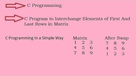 C Program to Interchange Elements of First And Last Rows in Matrix(Hindi)