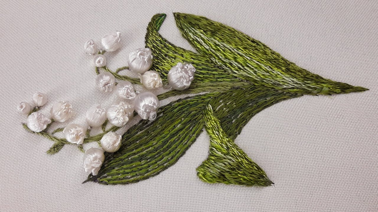 3D вышивка | Как вышить лист ландыша