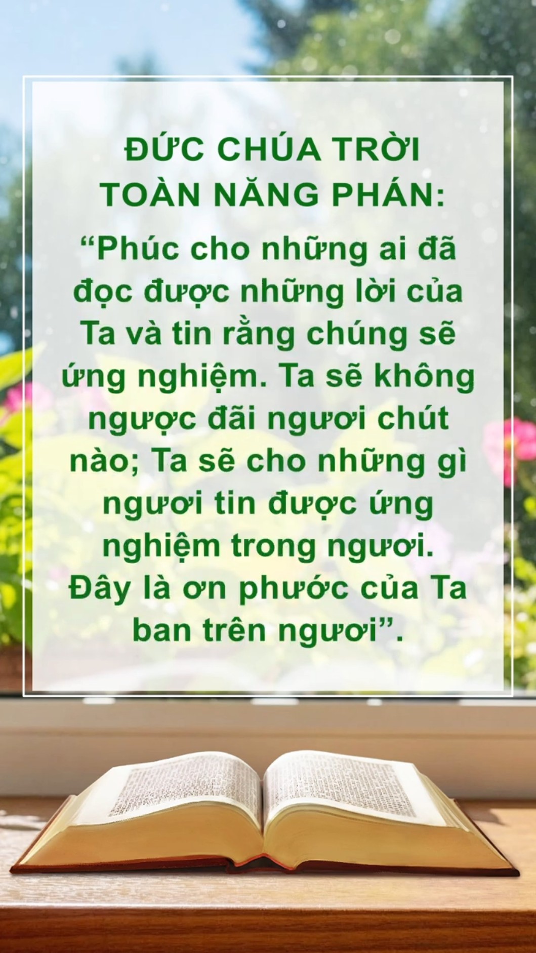 Đức Chúa Trời hy vọng chúng ta tĩnh tâm đọc đoạn lời này của Ngài