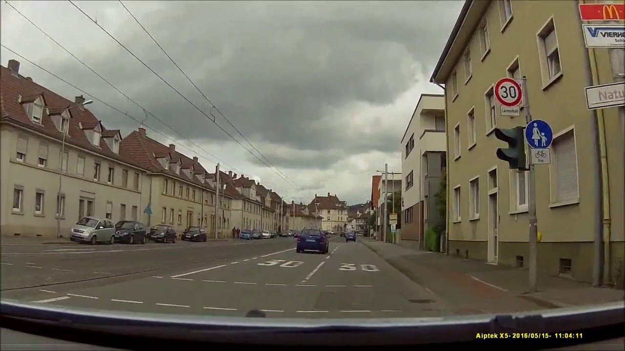Ortsdurchfahrt an der Bergstraße/HD: Weinheim (West rein, Ost raus)