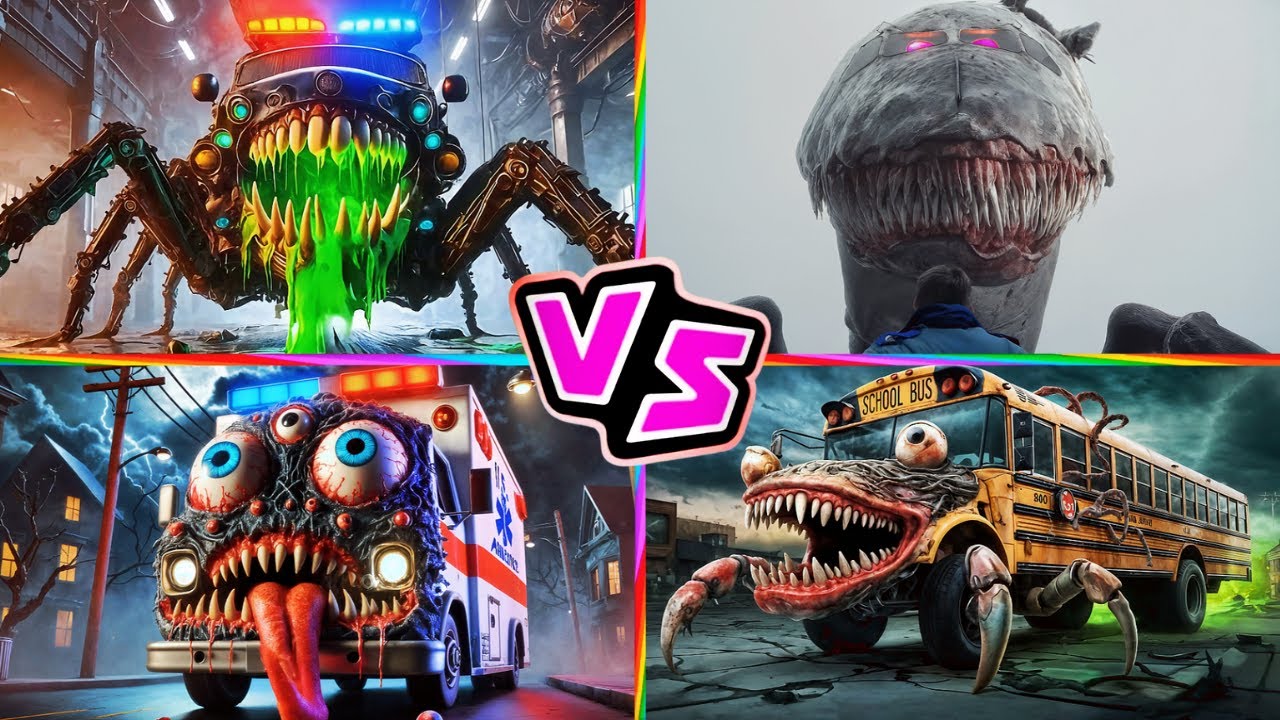 Police Car 🆚 Infected Sky 🆚 Mutated Monster 🆚 School Bus 🎶 Tiles Hop EDM Rush