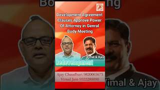 Development Agreement Clauses Approve Power Of Attorney In General Body Meetingredevelopment news