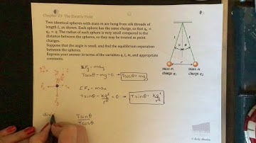 P2055: separation between two charges in equilibrium hanging from light thread