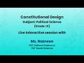 NCERT Constitutional Design Subject: Political Science (Grade: IX) Live