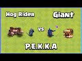 Every Level Giant & Hog Rider VS Every Level P.E.K.K.A | Clash of Clans