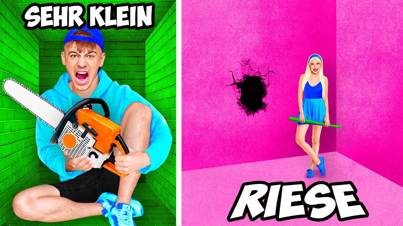 KLEIN vs RIESE GEFÄNGNIS CHALLENGE **JUNGS vs MÄDCHEN**