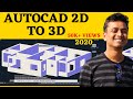 Autocad house design 3d part 2 autocad 2d to 3d conversion 2021