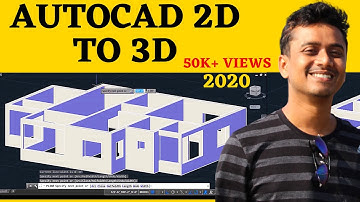 AutoCAD House Design (3D)- Part 2- AutoCAD 2D to 3D conversion (2021)