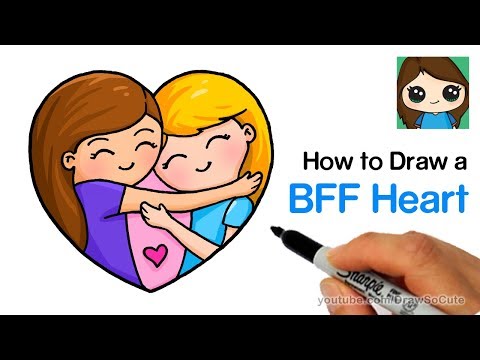 How to Draw Best Friends Forever Heart Easy - YouTube