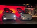 Dueling Teslas - Dance off to Michael Jackson's "Beat It" - Custom Light Show