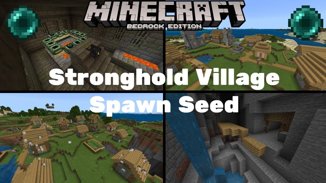 Minecraft Stronghold Village Spawn Seed Bedrock Edition 1 16 Youtube