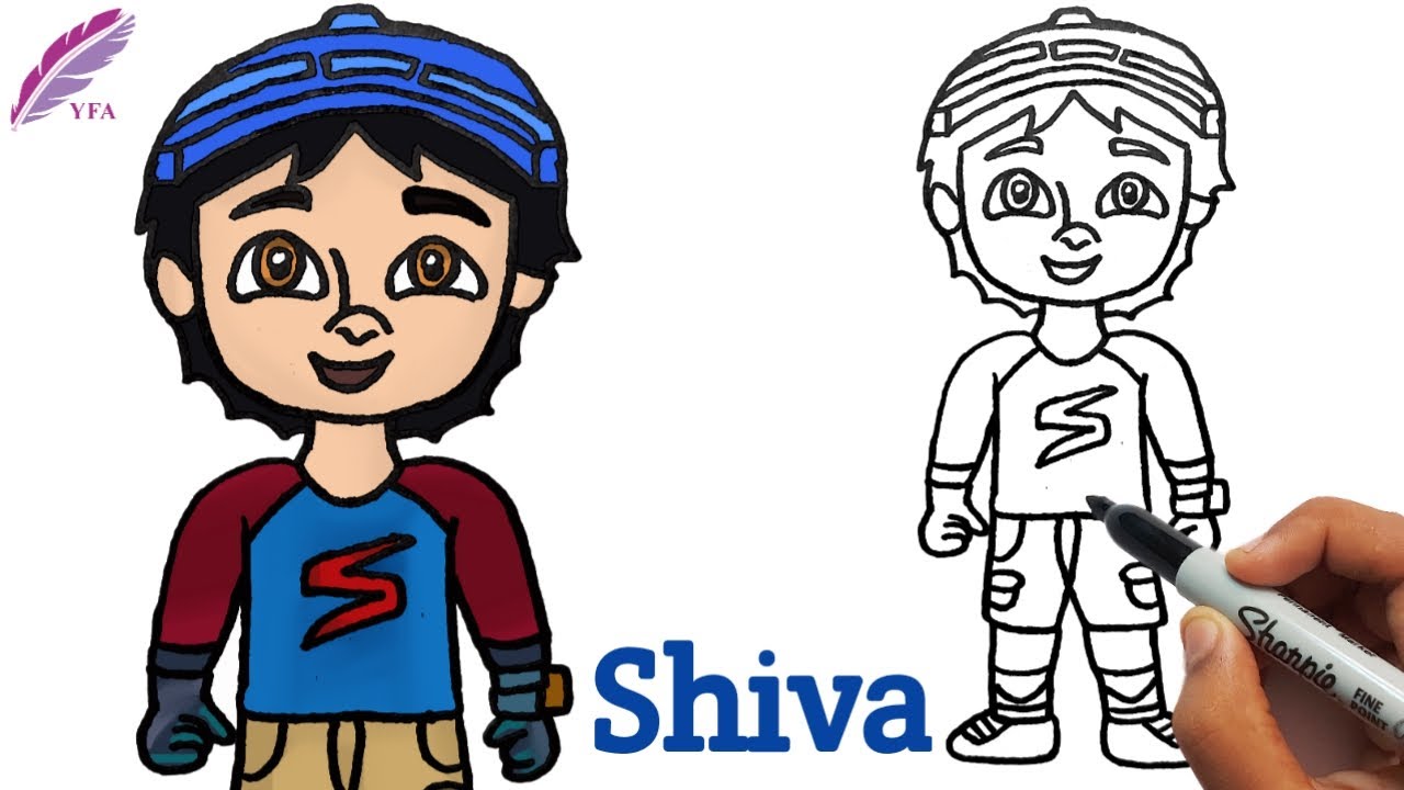 How to Draw a Cartoon Shiva | Free Printable Puzzle Games