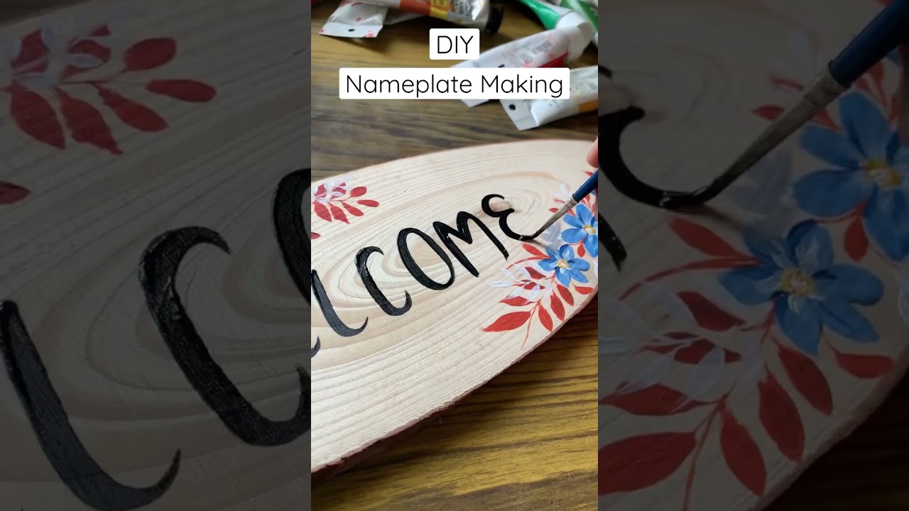 DIY Nameplate making with acrylic colors✨ 