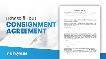 How to Fill Out Consignment Agreement Online | PDFRun