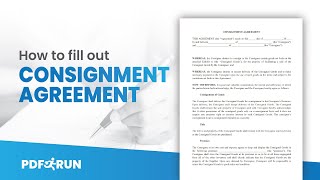 How to Fill Out Consignment Agreement Online | PDFRun