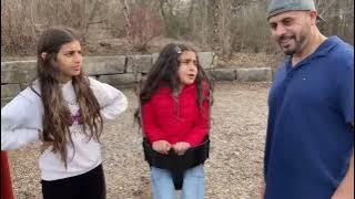 Deema and Sally get stuck in swing at the Playground | Fair Play for kids