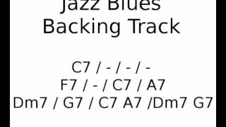 Video thumbnail of "Jazz Blues backing track in C - Bass & drums only"